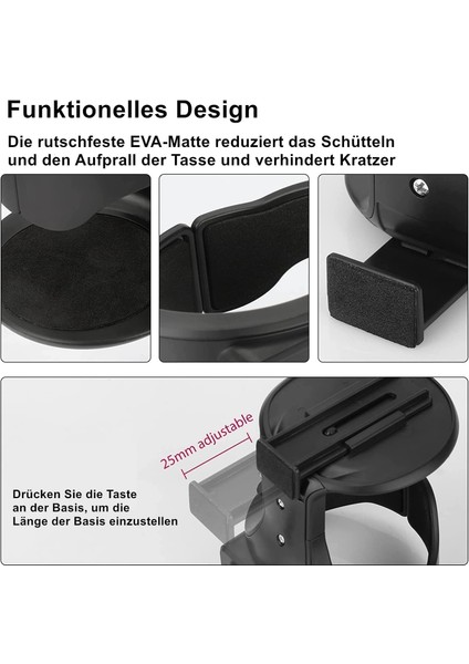 Volkswagen Id.6 ( Elektrikli) 2021-2022-2023-2024-2025 Araç Bardak Tutucu Ayarlanabilir – Abs Malzeme, Kaymaz Pedli, Havalandırma Klipsli, 93X73X86MM Paralel Havalandırma Çıkış Için Uyumludur