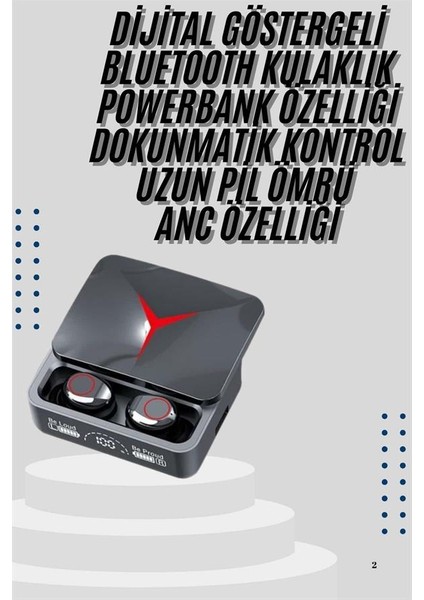 Kablosuz Bluetooth Kulaklık Powerbank Özellikli Göstergeli Hd Mikrofon - ME001W-51W1Q4