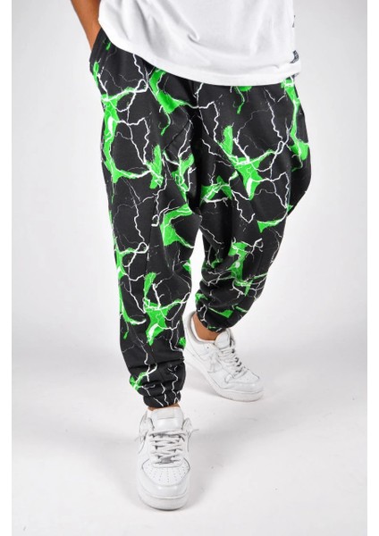 Beli Lastikli Üç Iplik Desenli Şalvar