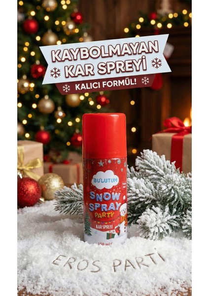 Kalıcı Kar Spreyi Köpüğü Erimeyen Cama Yazılan Yapay Yılbaşı Parti Köpük Yağdıran Sprey 150 ml