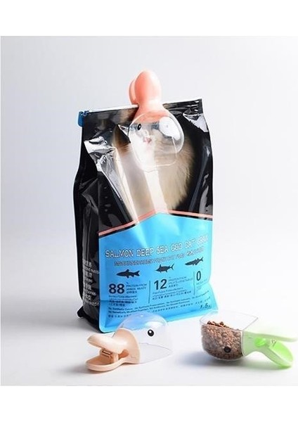 Buffer® Ördek Tasarımlı Mandallı Tazelik Koruyan Ölçekli Kuru Mama Kaşığı Mama Ölçeği fırsatları