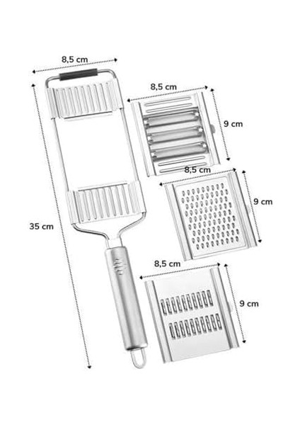 Ayarlanabilir 3 Farklı Başlıklı Tutmalı Sebze Dilimleyici Peynir Rendeleyici Aparat, Metal Sağlam Rende modelleri