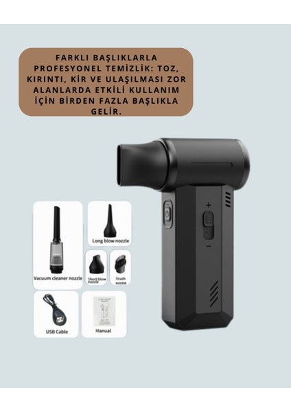 Yüksek Hızlı Kablosuz El Tipi Hava Üfleme Temizlik Cihazı - BI001V-4YZD63 fırsatları