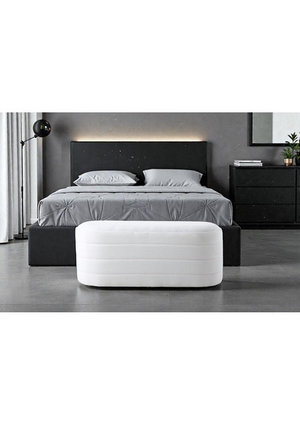 Beyaz Bombeli Bench – Yatak Ucu veya Modern Oturma Alanı için Şık Premium Seçim