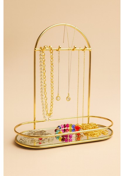 Aurora Altın Renk Aynalı Takı Standı | Kolye, Bileklik ve Aksesuar Organizeri fiyatları