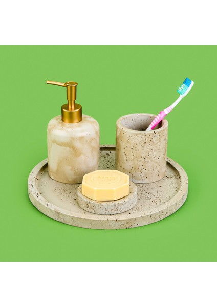 Bath Traverten Görünümlü Banyo Seti - Gri fiyatları