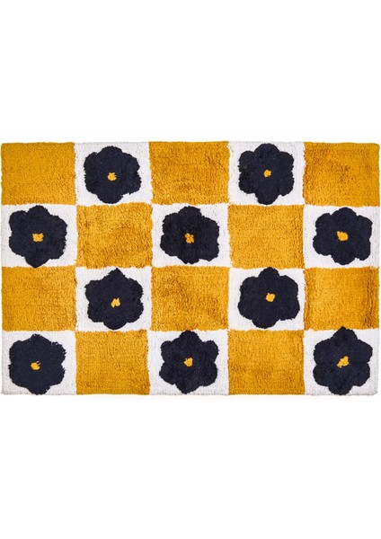 Soft Tufting Heart Banyo Paspası - Hardal / Ekru - 60X90 cm fiyatları