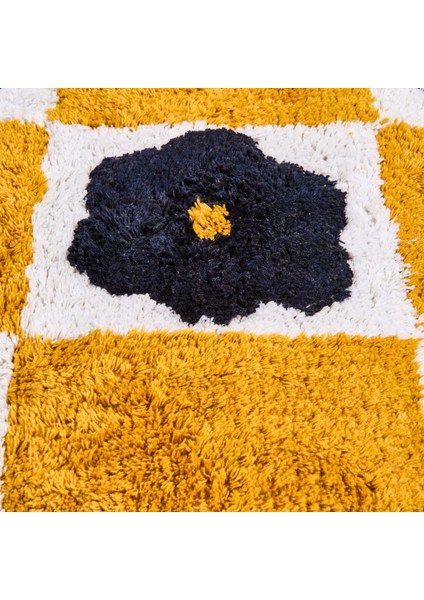 Soft Tufting Heart Banyo Paspası - Hardal / Ekru - 60X90 cm modelleri