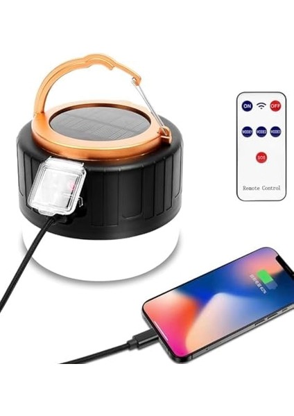 CT-4289 Urla Şarjlı Solar Kamp Feneri (Beyaz Işık)