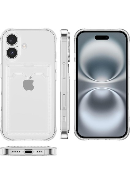 Apple iPhone 13 Kılıf Kartlıklı Anti Şok Korumalı Şeffaf Silikon Füme Koyu Şeffaf fırsatları