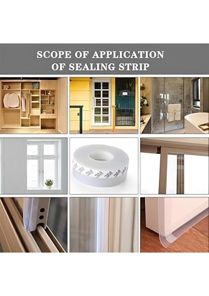 Silikon Conta Şeridi, 2 Adet 25MM ve 35MM 5 Metre Kapı Conta Şeridi, Hava ve Su Geçirmez Ses Yalıtımlı Kendinden Yapışkanlı Silikon Şerit, Kapılar Pencereler ve Duş Camları Arası Boşluklar Için modelleri