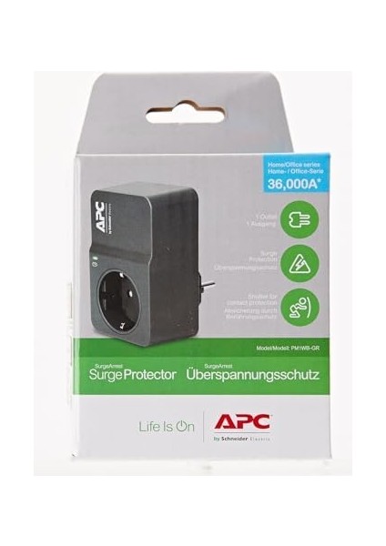 Apc Surge Protector PM1W-GR - Aşırı Gerilim Korumalı Priz Adaptörü (1 Schuko Fiş, Pc, Tv Vb. Için - Renk: Siyah) fiyatları