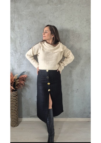 Gold Düğmeli Tüvit Etek fırsatları