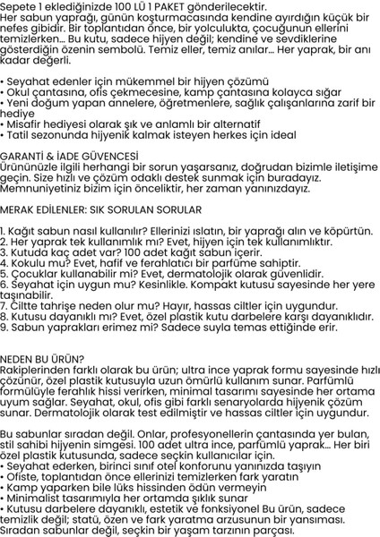 Parfümlü Elde Eriyen Kağıt Sabun - 100 Lü Paket Sihirli Sabun – Hijyenik Seyahat Kutusu 722443 modelleri