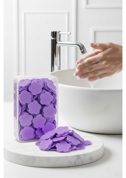 Parfümlü Elde Eriyen Kağıt Sabun - 100 Lü Paket Sihirli Sabun – Hijyenik Seyahat Kutusu 722443