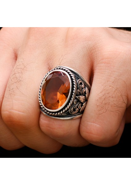 Aydınlatmaya Göre Renk Değiştiren Zultanit Taşlı 925 Ayar Gümüş Erkek Yüzük