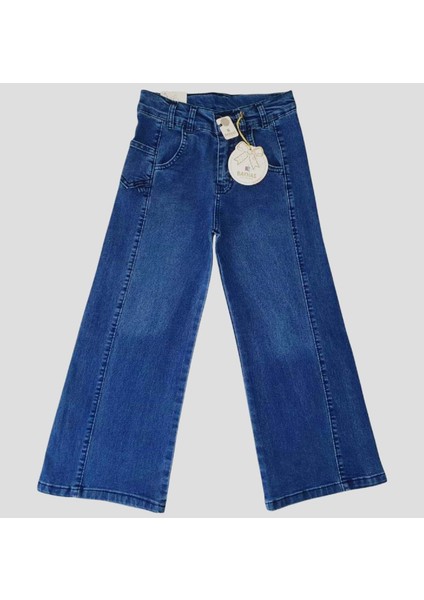 428684 Kız Kot Pantolon 5y,6y,7y,8 Yaş - Mavi - 7-8 Yaş