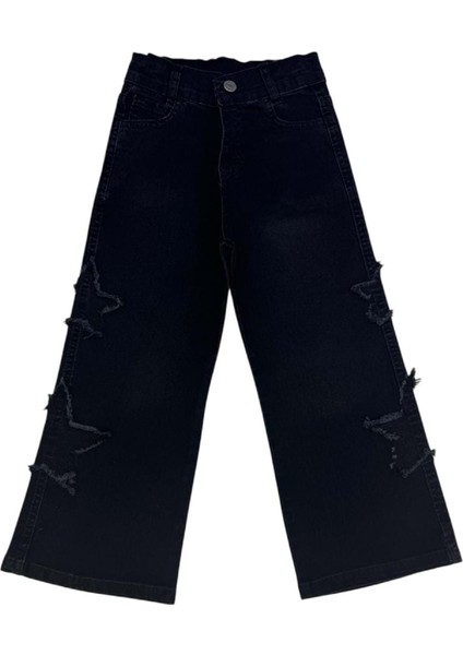 441616 Kız Kot Pantolon 13/16 Yaş - Siyah - 13-14 Yaş