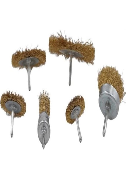 6'lı Pimli Tel Fırça Seti Pas Yağ Kir Boya Yapışkan Çözücü modelleri