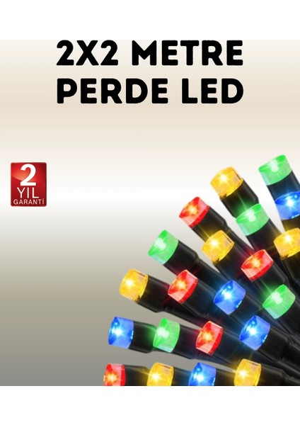 Taşınabilir Pil Ile Çalışan LED Işık – 2x2 Metre Perde Modeli