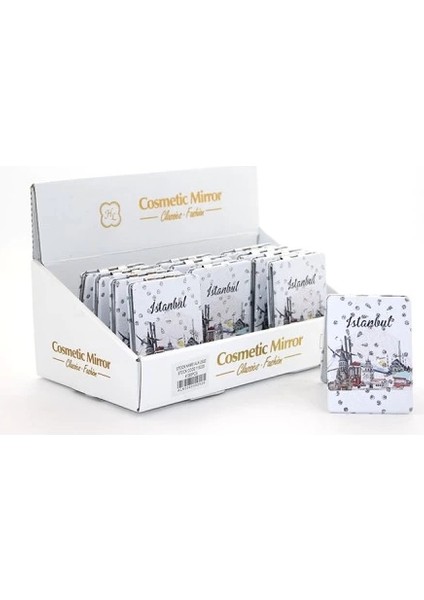 Taşlı Istanbul Tasarımı El Aynası Ince Model 13