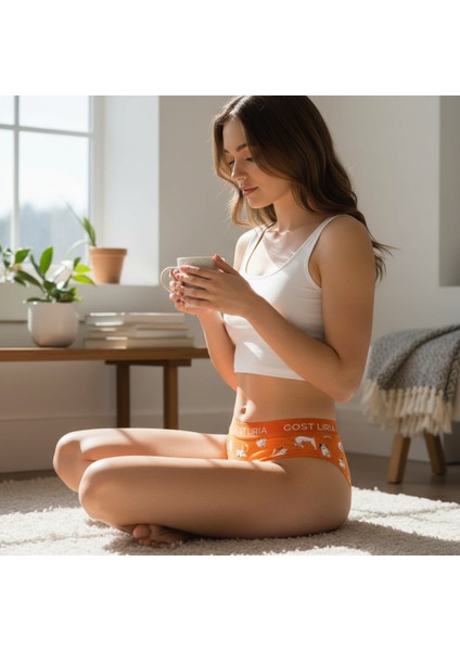 Gost Liria -Silver Cat Desenli Kadın String Külot