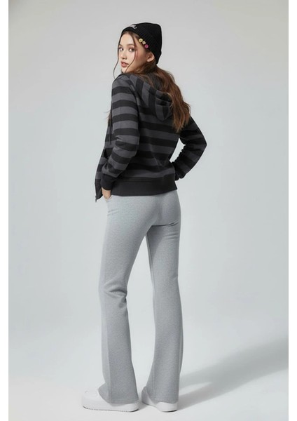 Füme Siyah Çizgili Kapüşonlu Y2K Vintage Unisex Hırka modelleri