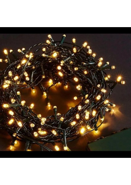 10M 100 LED Boncuk Lamba Gün Işığı Siyah Kablo