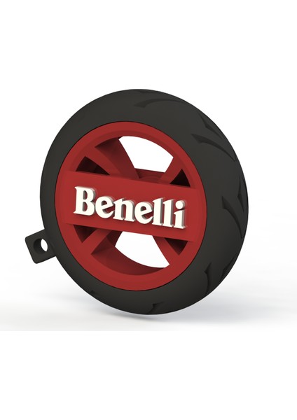 Benelli Logolu Özel Tasarım Lastik Detaylı Motosiklet Anahtarlığı fırsatları