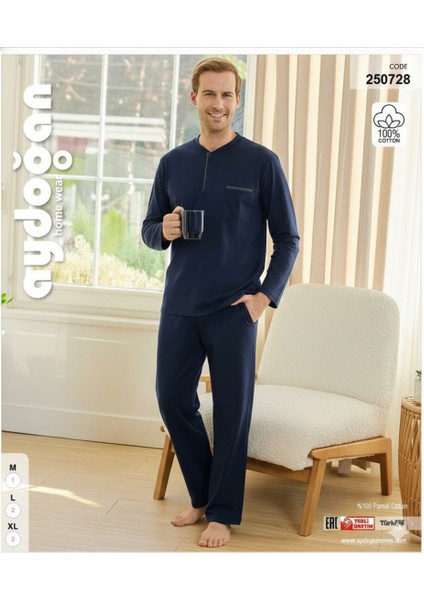 Erkekpijama Takım 250728 2'li Set %100 Pamuk