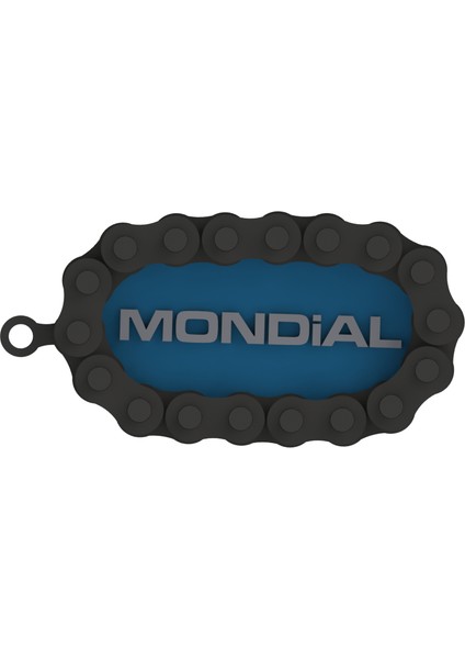 Mondial Uyumlu Özel Tasarım Zincir Detaylı Motosiklet Anahtarlığı