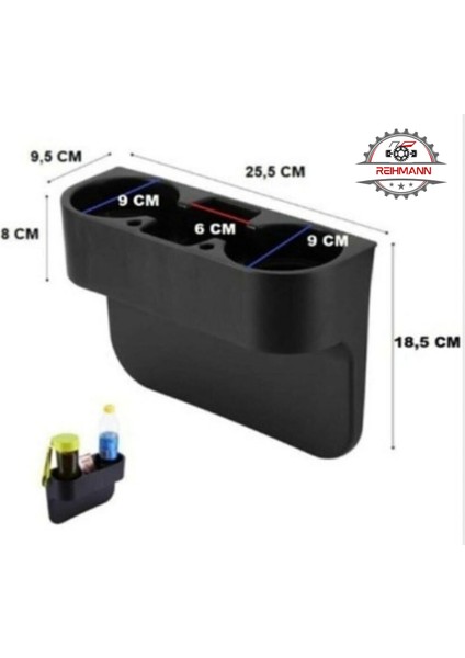 Chevrolet Captiva 2013-2014-2015-2016-2017-2018 Araç Içi Koltuk Arası Bardak Tutucu & Başlık Askılı Bardaklık Organizer – Siyah, 26.5X8X9.5 cm – Pratik Eşya Düzenleyici