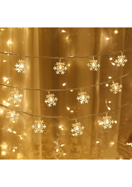 Kar Tanesi LED Işık Yılbaşı Aydınlatma Dekorasyon Işık Dekorasyon Aydınlatma Pilli 5 Metre 28 Kar Tanesi Gün Işığı Bahçe Aydınlatma Yılbaşı Ağacı Işığı Özel Gün Doğum Günü Parti LED Işık