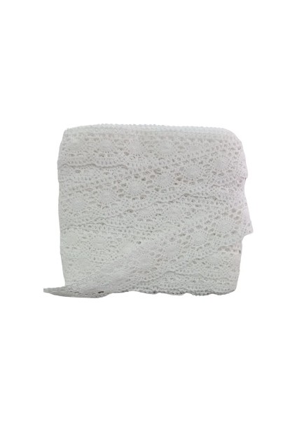 Kopanaki Dantel En 5 cm Badem Model Beyaz 1 Metre