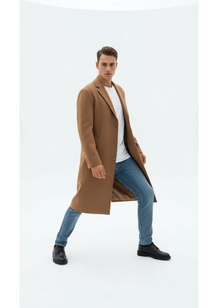 Erkek Kaşe Uzun Palto – Kışlık, Kuşaklı, Şık Modern Tasarım fırsatları