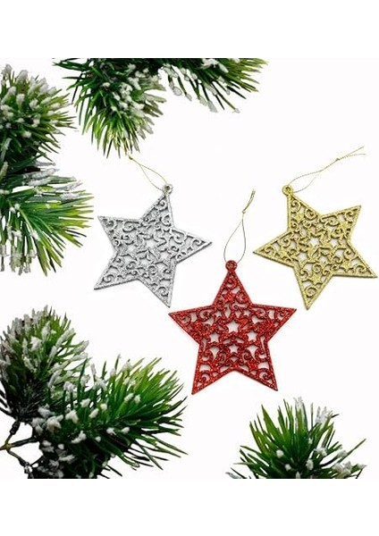 Yılbaşı Ağacı Için Asılabilir Yıldız Süsleri – Parlak Simli 3’lü Dekor Seti fiyatları