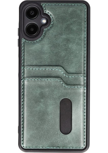 Samsung Galaxy A06 Kılıf Sara Kartvizitli Deri Kılıf - Koyu YEŞIL-(5796) - ME001W-5152A2