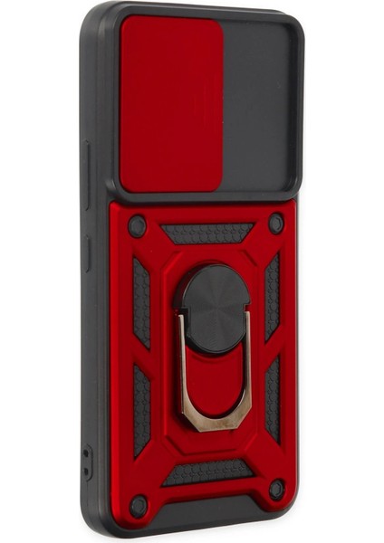 Samsung Galaxy S22 Kılıf Pars Lens Yüzüklü Silikon - Kırmızı fiyatları