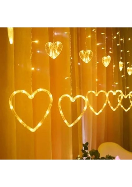 3 Metre LED Işıklı 12&apos;li Kalp Işık Zinciri Dekoratif Aydınlatma Ev Dekorasyonu Süsleme Salon Oda Merdiven Balkon Süslemeleri Için Yılbaşı Eğlence Doğum Günü Özel Aydınlatma