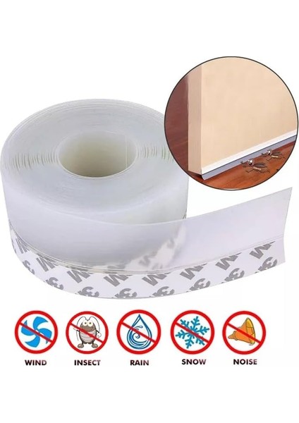 10 Metre Kapı ve Pencere Bandı, Kendinden Yapışkanlı, Şeffaf Kapı ve Pvc Pencere Fitili, Duşakabin, Cam, Rüzgar Contası, Böcek, Toz, Ses Yalıtımı, 35 mm Soğuk Geçirmez Silikon Şerit İSO9001 modelleri