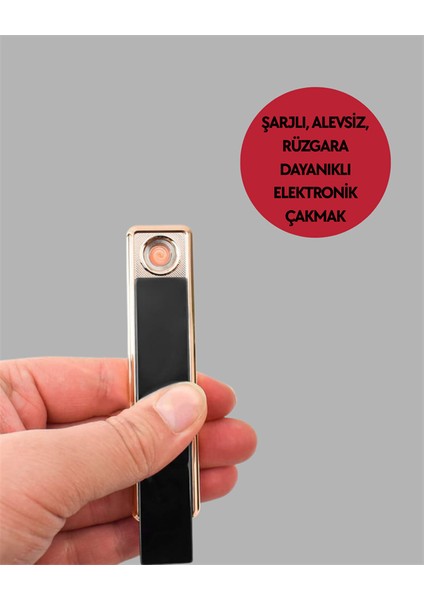 USB Şarjlı Alevsiz Elektronik Çakmak – Rüzgara Dayanıklı Gazsız Güvenli Ku - ME001W-51V0G indirimleri