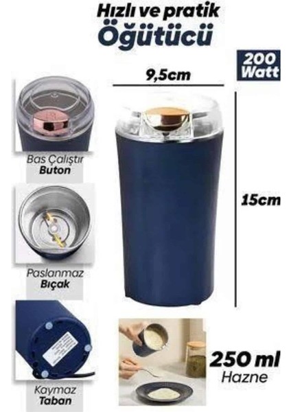 Dayanıklı Paslanmaz Çelik Kolay Kullanım Kahve ve Baharat Öğütücü - ME001W-51W4D4 fırsatları