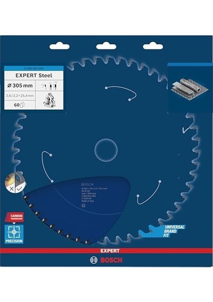 Professional Expert Serisi Metal Için Daire Testere Bıçağı 305*25,40 mm 60 Diş modelleri