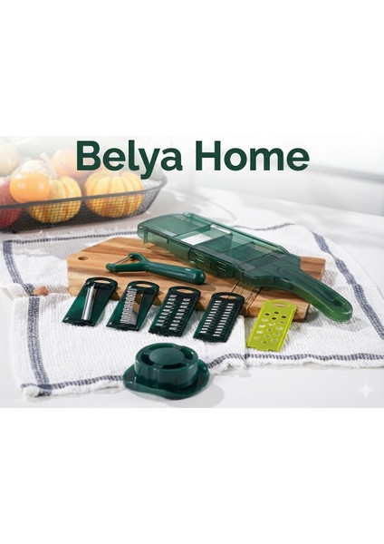 8 Parça Çok Fonksiyonlu Rende & Doğrayıcı Seti | Çok Amaçlı Sebze Meyve Dilimleyici