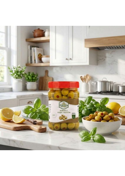 Biberli Yeşil Zeytin 500 G – Doğal Fermente, Katkısız, Ege Sofralarının Lezzeti modelleri