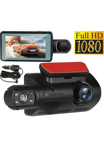 Çift Kameralı Full Hd Araç Içi + Araç Dışı Dvr Kayıt Cihazı |- Gece Görüşü - Geniş Açı Dashcam