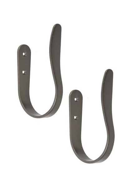 Galeri Dekoratif Perde ve Perde Askısı, 2&apos;li Set, Koyu Gri (Gunmetal)