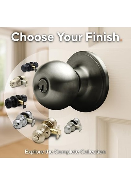 BK2040AN Top Kapı Tokmağı, Anahtarlı Giriş Fonksiyonu, 1 Paket, Antik Nikel fiyatları