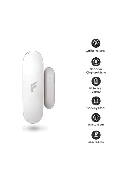 Akıllı Kablosuz Kapı Pencere Sensörü ve Iç Ortam Nem-Isı Ölçer-Siren, Wifi, Uzaktan Takip, 2 Yıl Garantili, Destekli modelleri