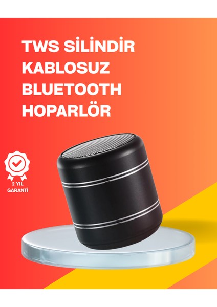 Mini Silindir Kablosuz Hoparlör Güçlü Ses 4W Bas + Tws Senkron Özellik